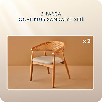 Ocaliptus Sandalye 2'li Naturel