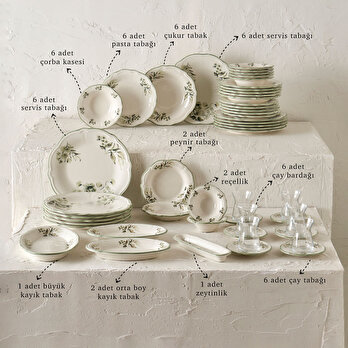 Julia Stoneware 50 Parça Sofra Seti Yeşil