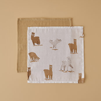 Alpaca Ağız Silme Bezi Seti 4'lü Bej (30x30 cm)