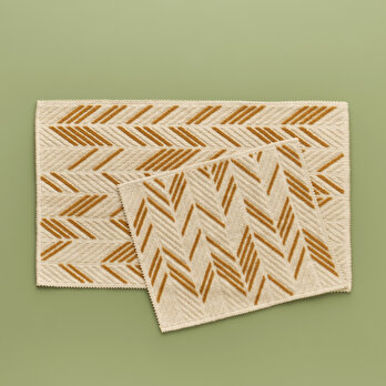 %100 Pamuk Corner Paspas Takımı Hardal (60x100 - 50x60 cm)