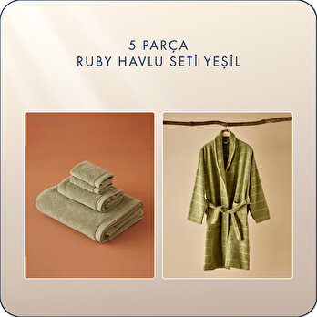 Ruby 5 Parça Havlu Seti Yeşil