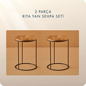 Rita Yan Sehpa 2'li Naturel