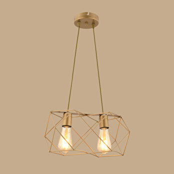 Celine 2'li Sıralı Sarkıt Avize Eskitme (50x75 cm)