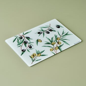 Olive Cam Kesme Tahtası (35x25 cm)