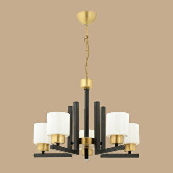 Karya 5'li Avize Gold-Siyah (55x60 cm)