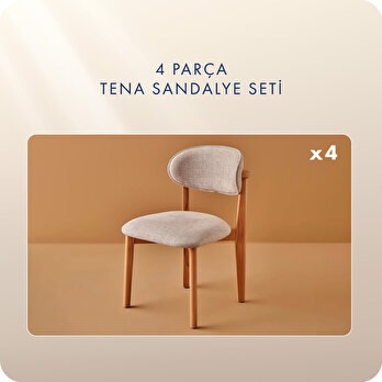 Tena Sandalye Seti 4'lü Naturel