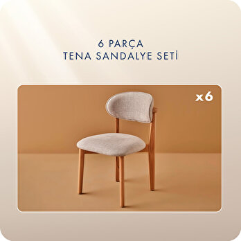 Tena Sandalye Seti 6'lı Naturel