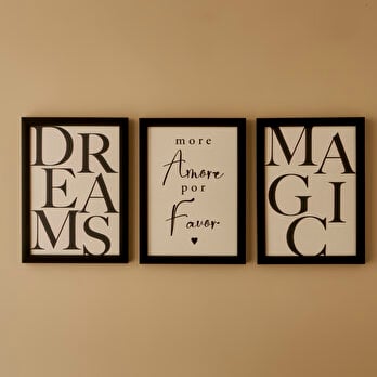 Dreams Çerçeveli Tablo Siyah (50x70 cm)