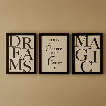 Dreams Çerçeveli Tablo Siyah (50x70 cm)