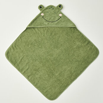%100 Pamuk Frog Kundak Havlu Yeşil (75x75 cm)