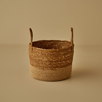 Aster Hasır Dekoratif Sepet Naturel (25x21 cm)