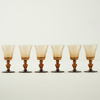 Colored 6'lı Ayaklı Kahve Yanı Su Bardağı Amber (47 cc)