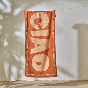 %100 Pamuk Ciao Plaj Havlusu Kiremit (90x150 cm)