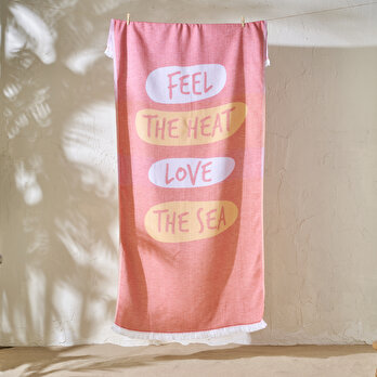 %100 Pamuk Love The Sea Peştamal Kiremit (90x160 cm)