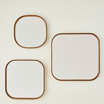 Square 3'lü Set Ayna Ceviz (30x40x50 cm)