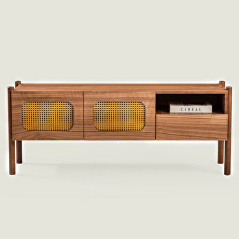 Rattan Tv Ünitesi Ceviz (145x42x58 cm)