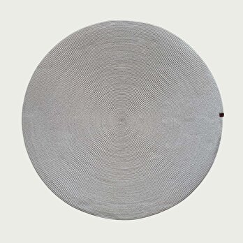 %100 Pamuk Mira Yuvarlak Kilim Bej (80x80 cm)