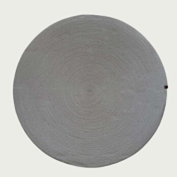 %100 Pamuk Mira Yuvarlak Kilim Gri (120x120 cm)