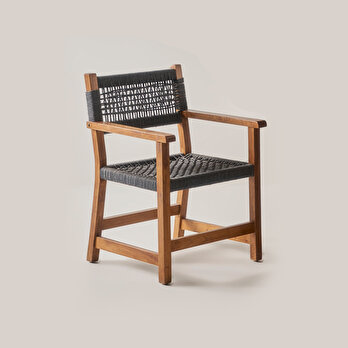 Kaia Doğal Ahşap Sandalye Kestane Ağacından Gri (90x57x56 cm)