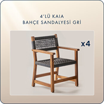 Kaia 4'lü Bahçe Sandalyesi Naturel