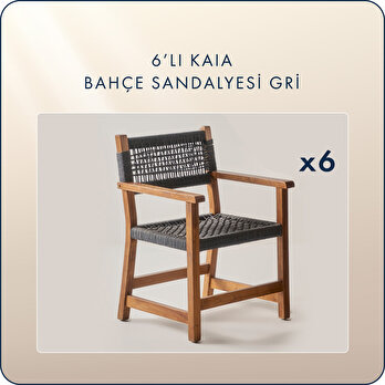 Kaia 6'lı Bahçe Sandalyesi Naturel