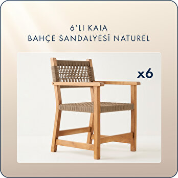 Kaia 6'lı Bahçe Sandalyesi Naturel