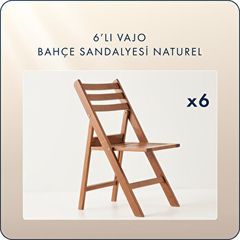 Vajo 6'lı Bahçe Sandalyesi Naturel