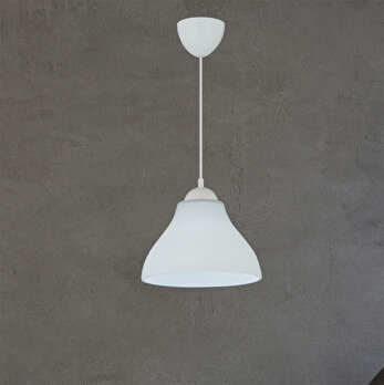 Miravel Tekli Cam Sarkıt Avize Beyaz (70x25 cm)