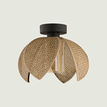 Nerida Plafonyer Rattan Avize Kahverengi (26x20 cm)