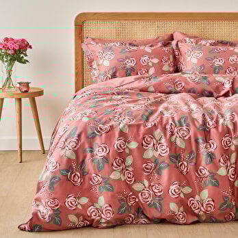 %100 Pamuk Saten Rose Çift Kişilik Nevresim Seti Mürdüm (200x220 cm)