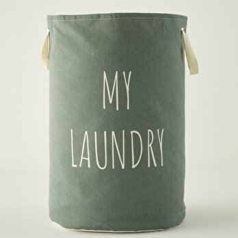 %100 Pamuk My Laundry Çamaşır Sepeti Haki (36x50 cm)