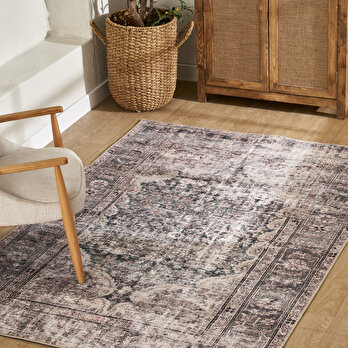 Vintage Desenli Dijital Baskı Halı Vizon (152x230 cm)