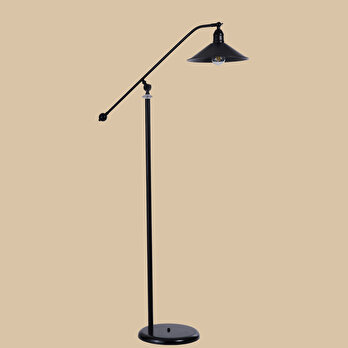 Piper Metal Başlıklı Lambader Siyah (25x30x155 cm)
