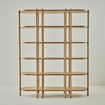 Cosmos Modüler 3 Parça 6 Katlı Kitaplık Meşe-Siyah (58x41x176 cm)