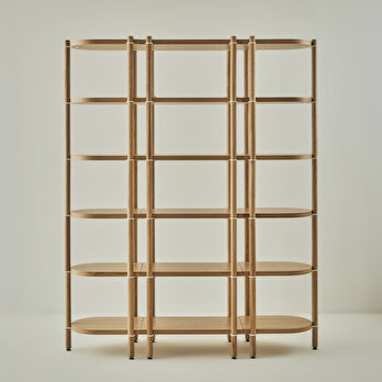 Cosmos Modüler 3 Parça 6 Katlı Kitaplık Meşe-Beyaz (58x41x176 cm)