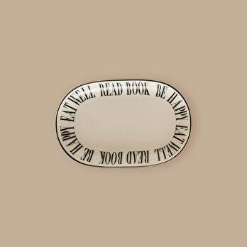 Book Lovers Porselen Sunum Tabağı Siyah (23 cm)
