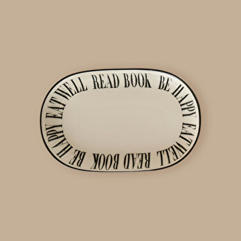 Book Lovers Porselen Sunum Tabağı Siyah (28 cm)