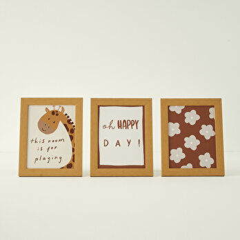 Play Day Çerçeveli Tablo 3'lü Naturel (17x23 cm)
