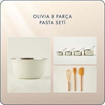 Olivia 8 Parça Pasta Seti Hardal