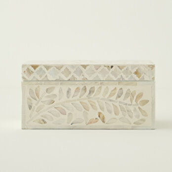 Pearl Dikörtgen Kutu Bej (25x16x12 cm)